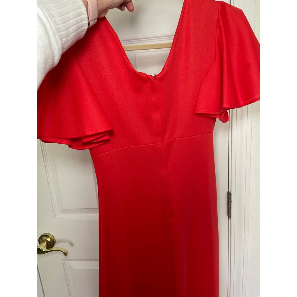 Vintage George Orange Maxi Dress Women’s Size 12 Sleeveless 70s Polyester Retro - Picture 4 of 6